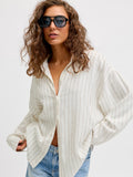Linen Blend Pinstriped Shirt