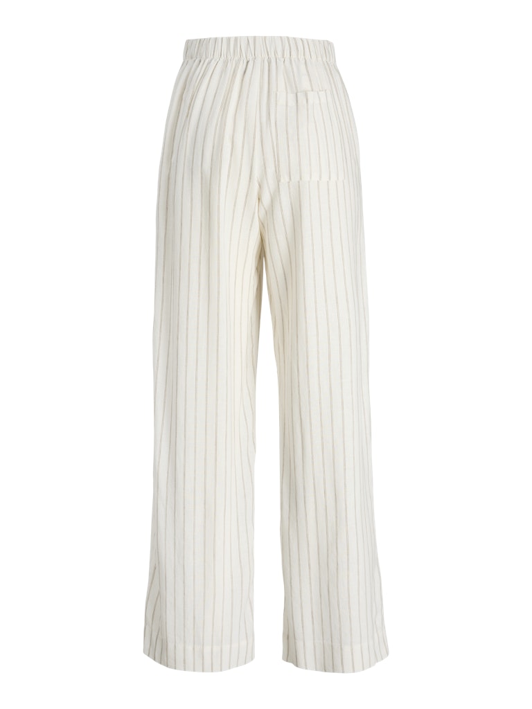 Linen Blend Pinstriped Trousers