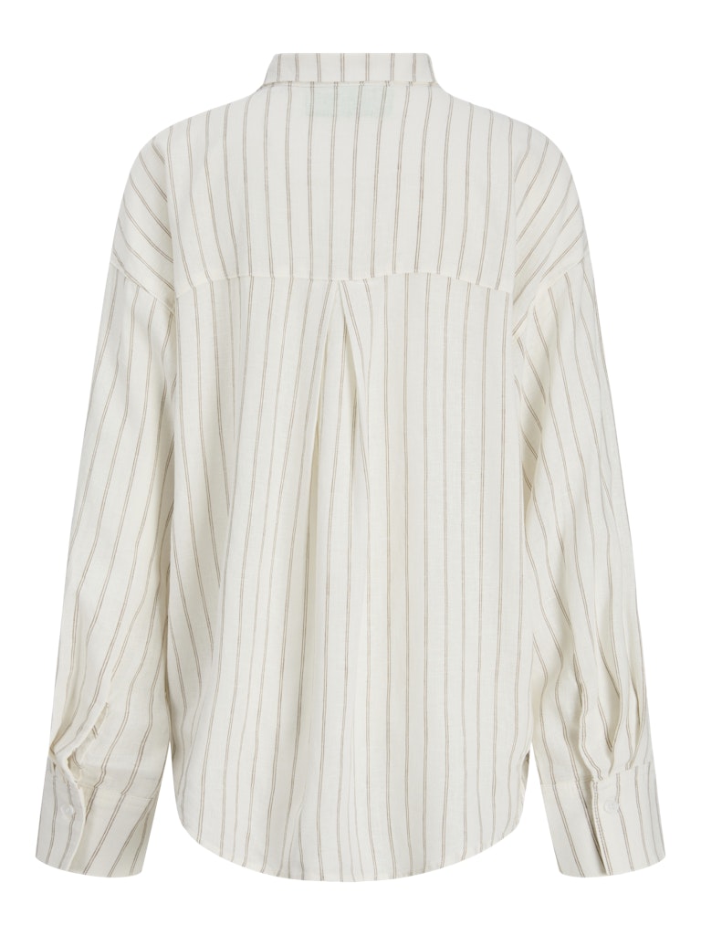 Linen Blend Pinstriped Shirt
