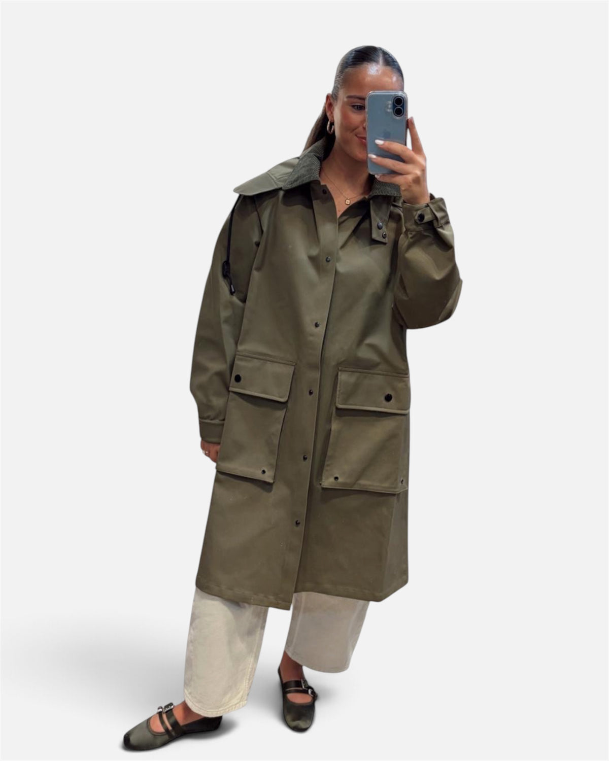 Rain Coat in Ivy Green