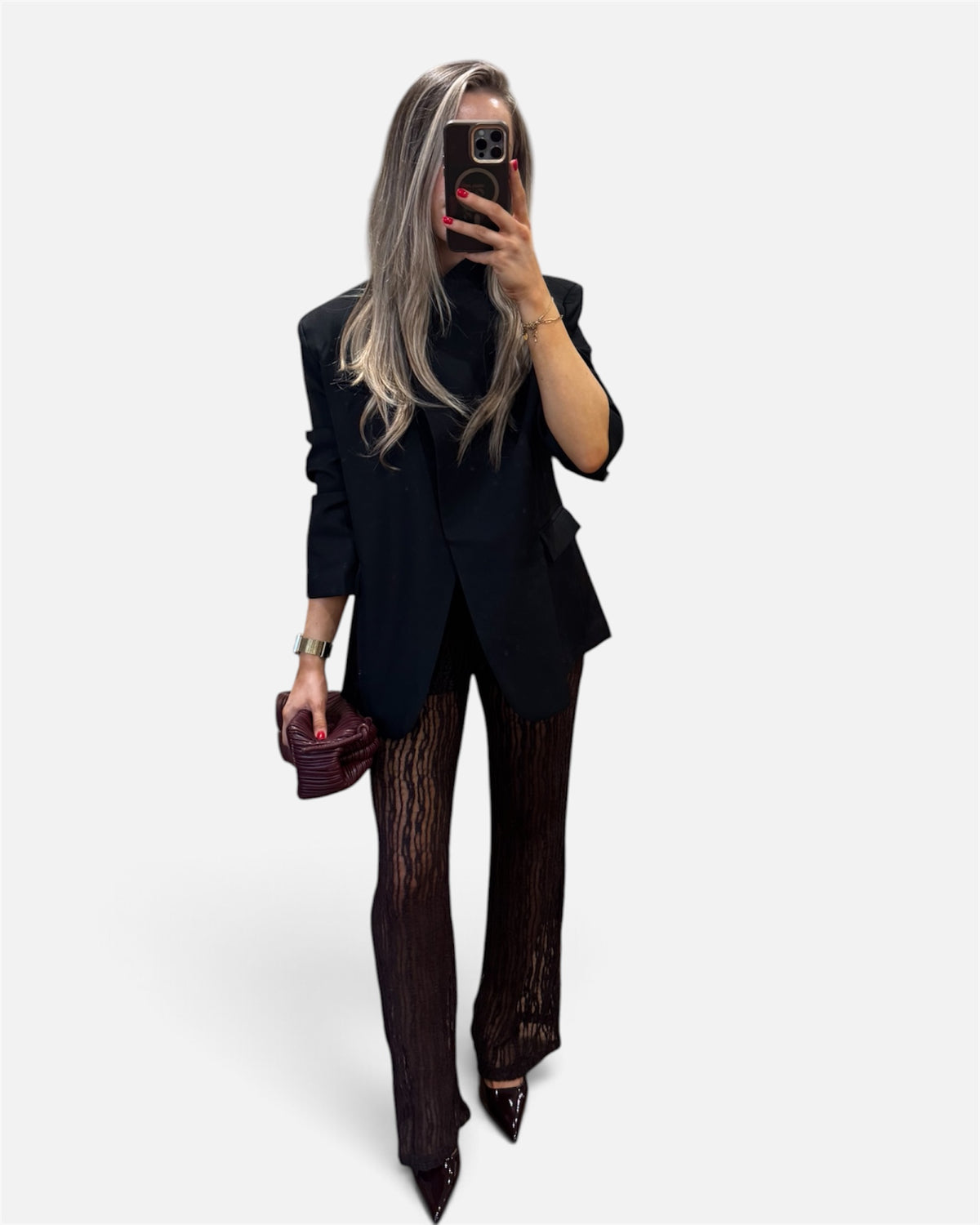 Leona Lace Pants in Chocolate Brown