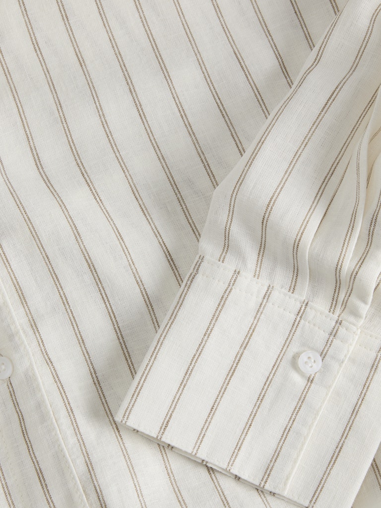 Linen Blend Pinstriped Shirt