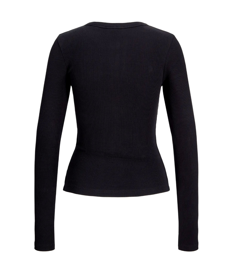 Ribbed Cardigan in Black