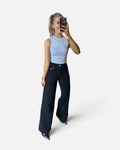 Dana Embellished Wide Leg Jeans in Black