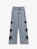 Star detail jeans in denim