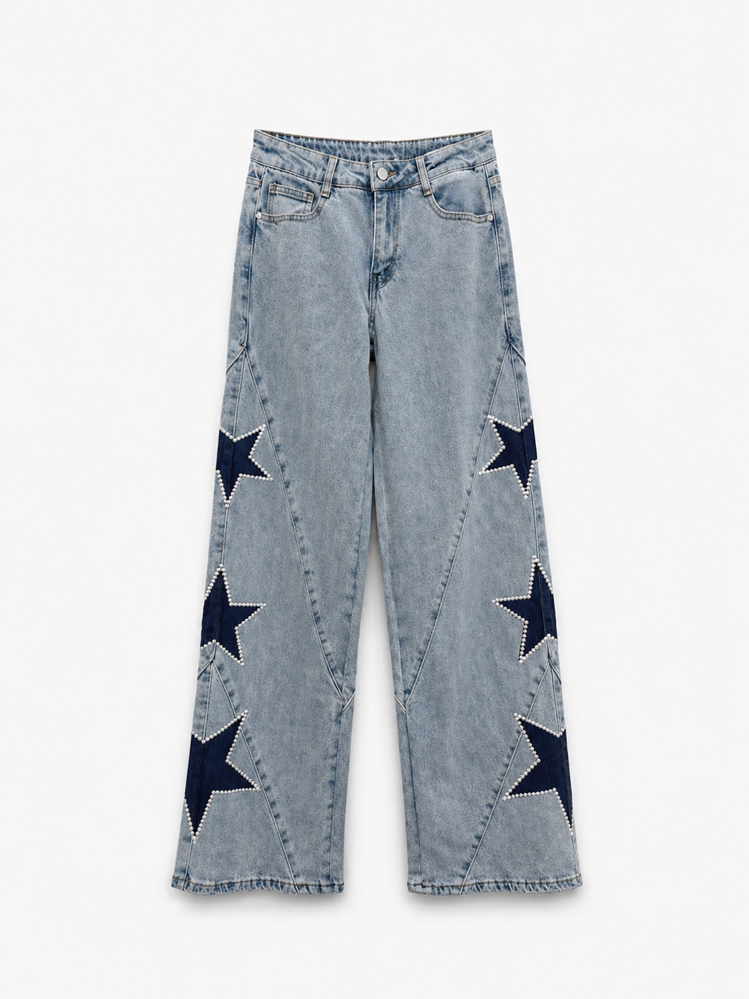 Star detail jeans in denim