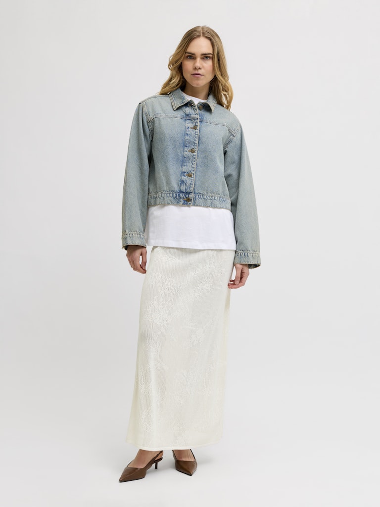 Knit Long Skirt in Vanilla Ice