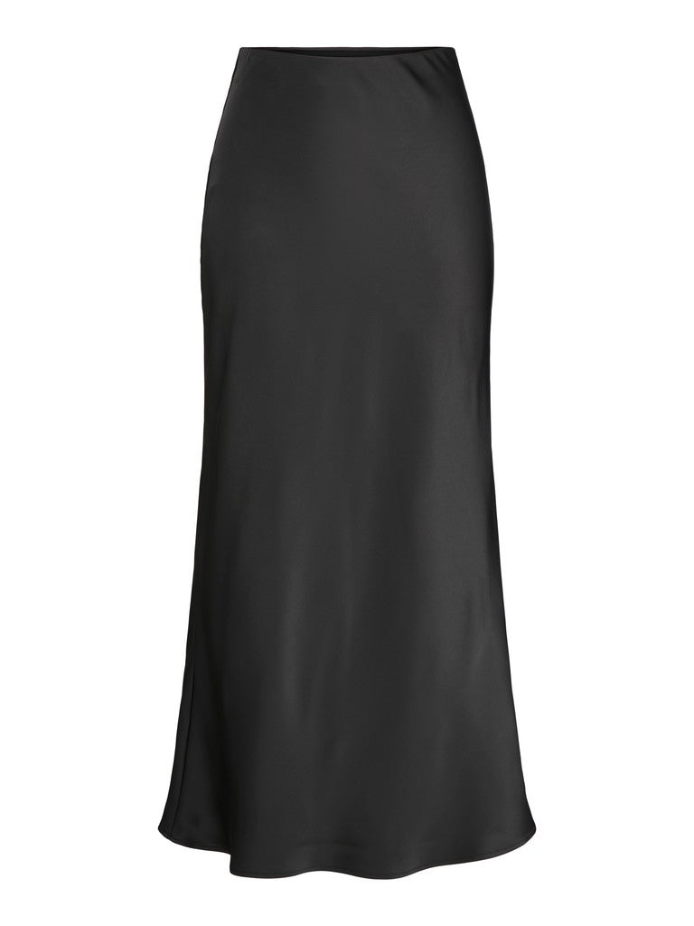 Maxi Satin Skirt in Black