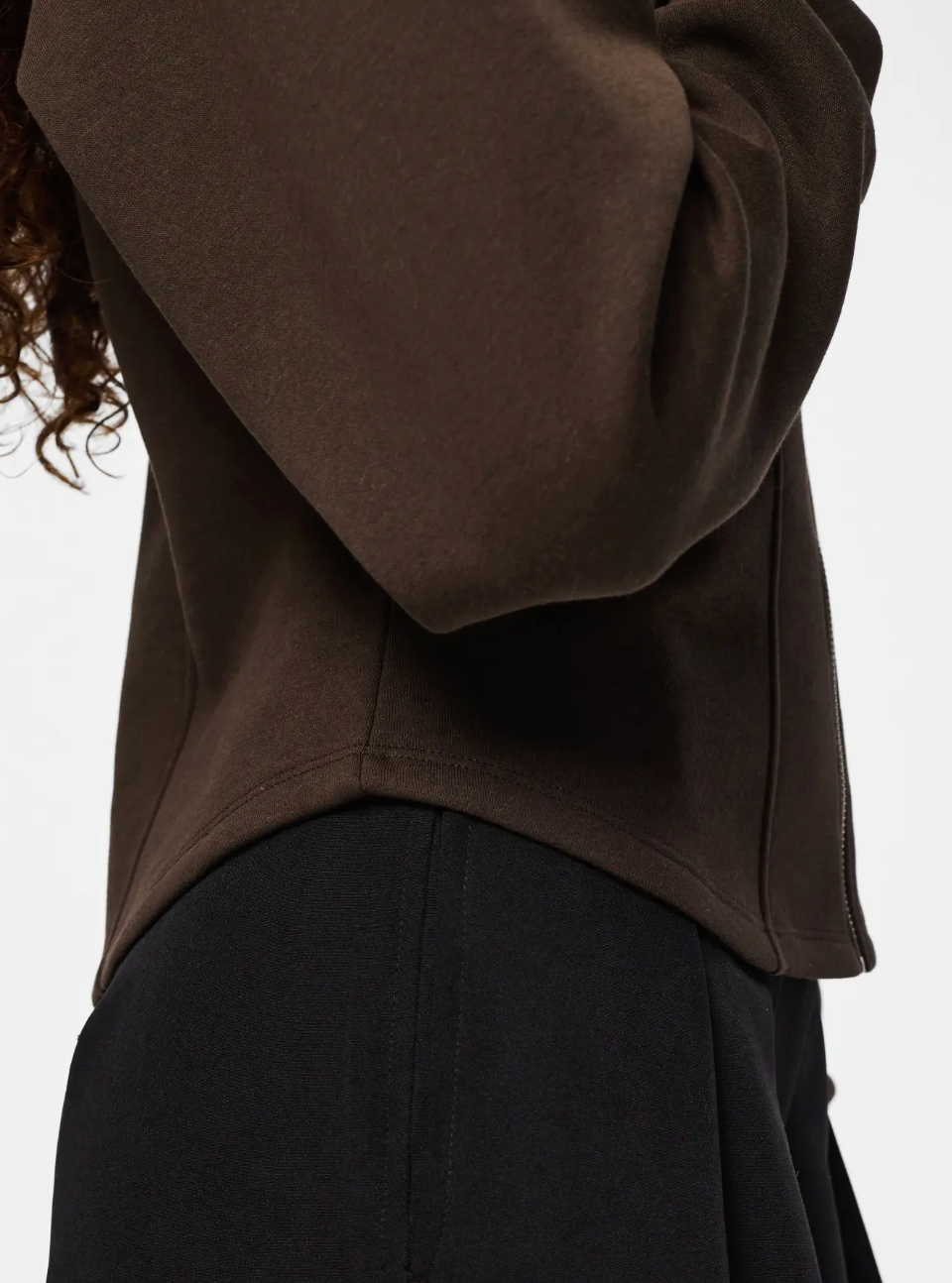 Gio Fitted Sweat Cardigan in Brown