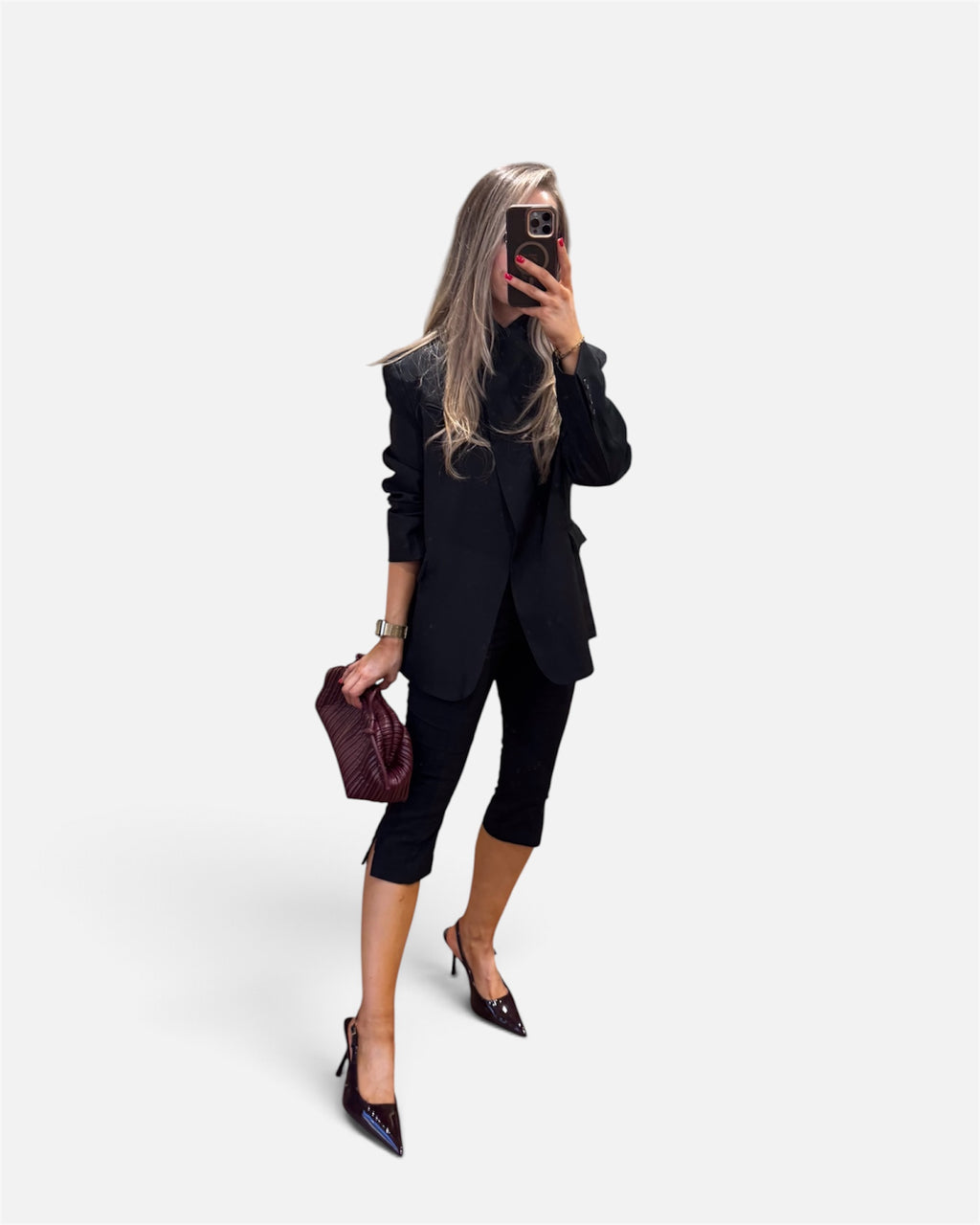 Sarah Slim Capri Pants in Black