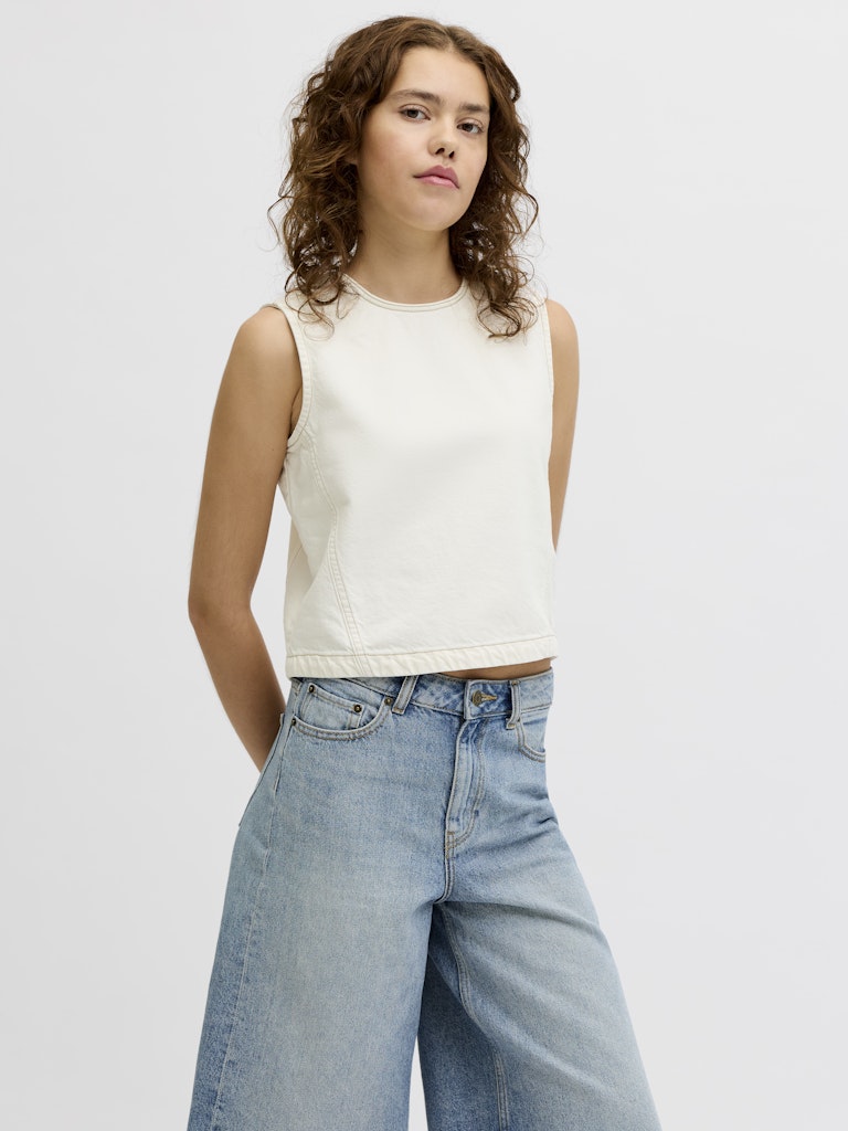 Denim top in Off-White