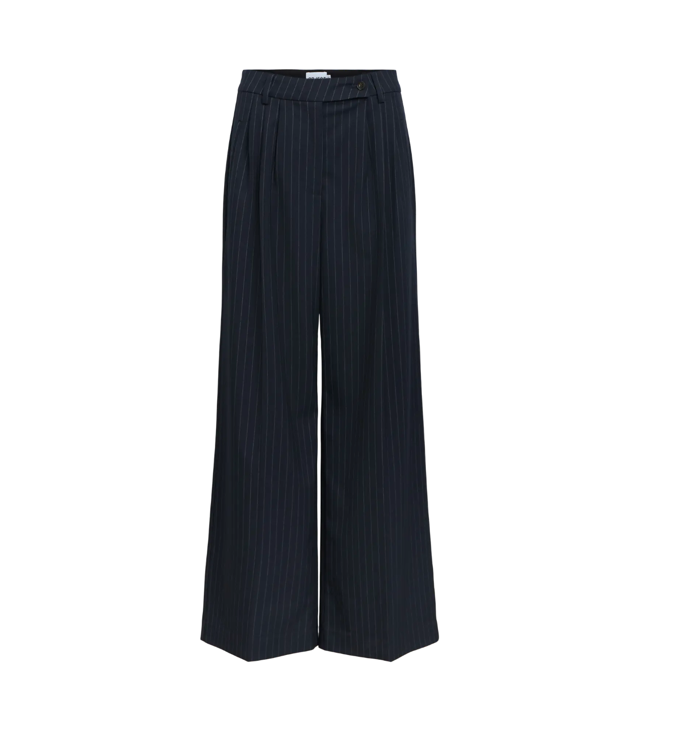 Grace Pinstripe Wide Leg Trouser in Navy