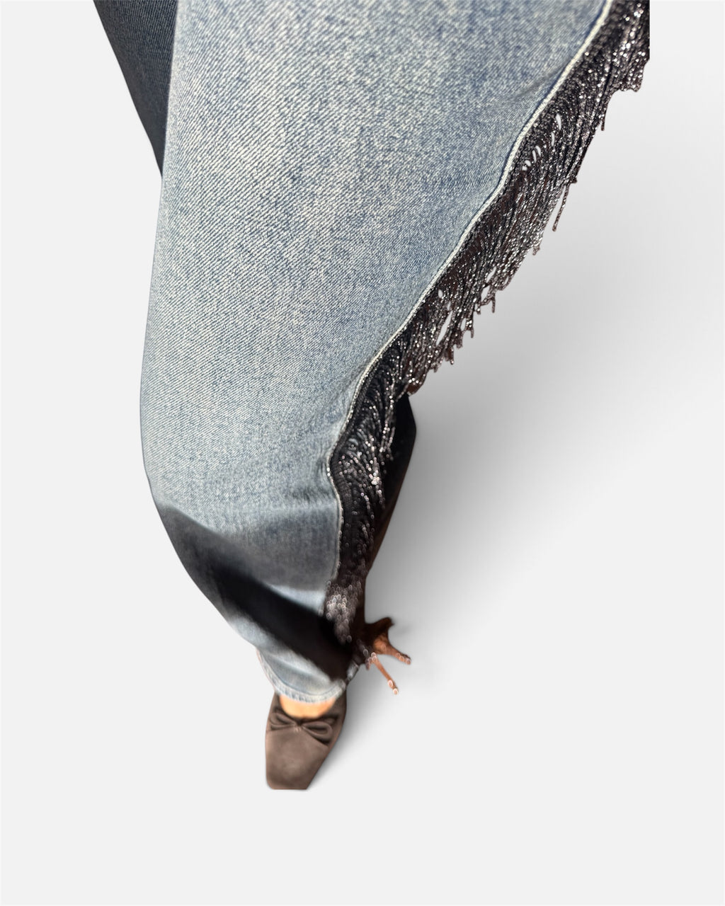 Alba Fringe Jeans in Vintage Denim