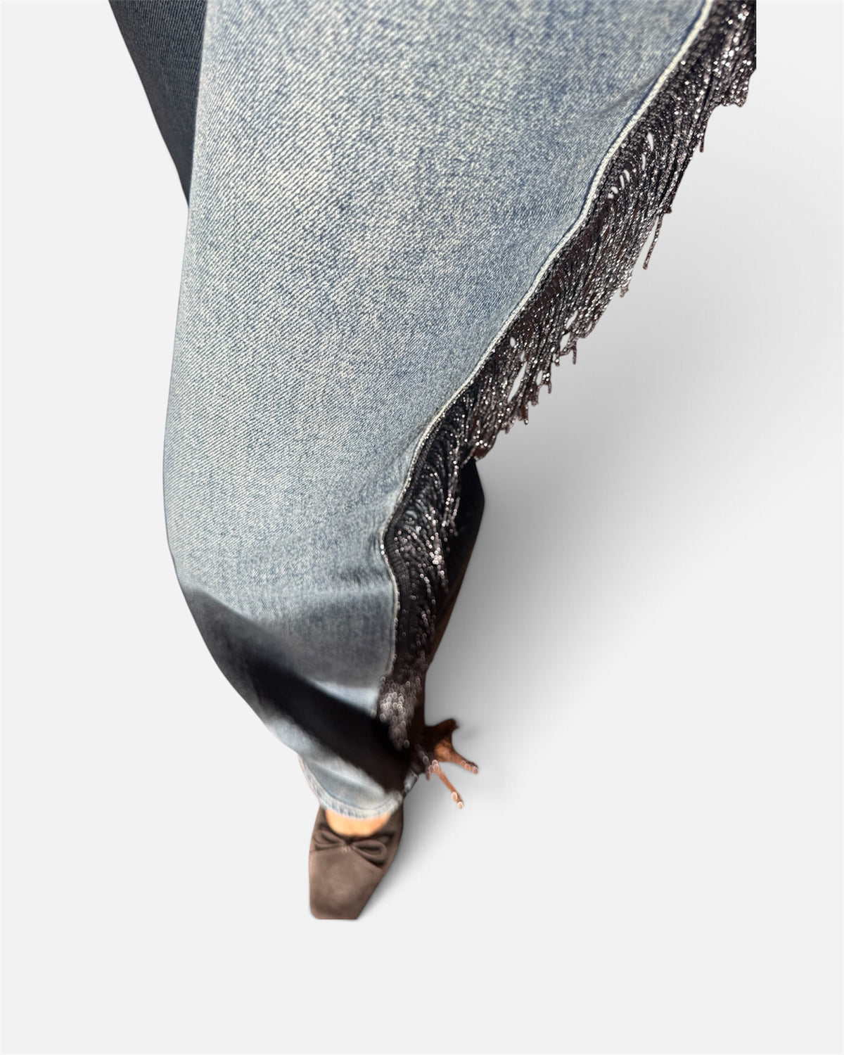Alba Fringe Jeans in Vintage Denim