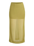 Mesh Straight Skirt in Olive