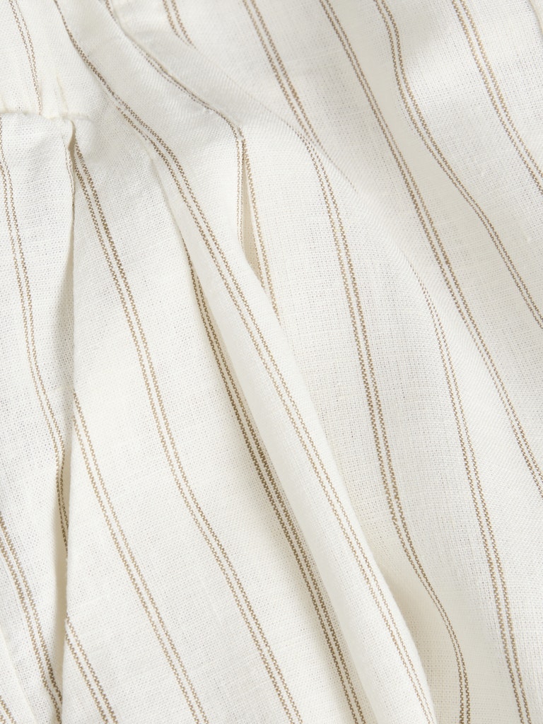 Linen Blend Pinstriped Trousers