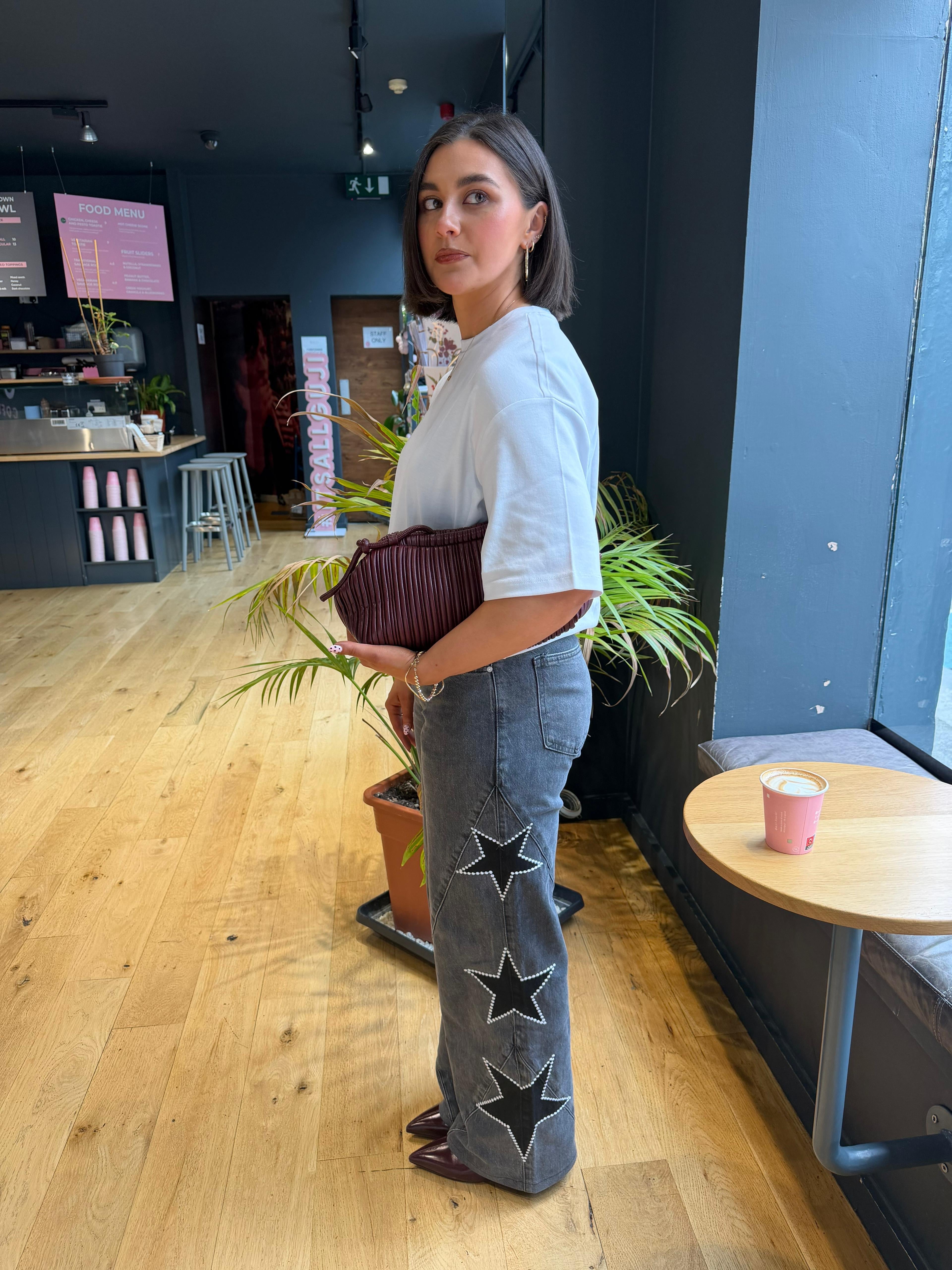 Dropped Sleeve T-Shirt in White