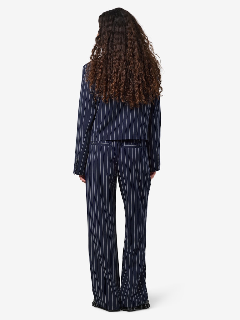 Ada Pinstripe Trousers in Navy