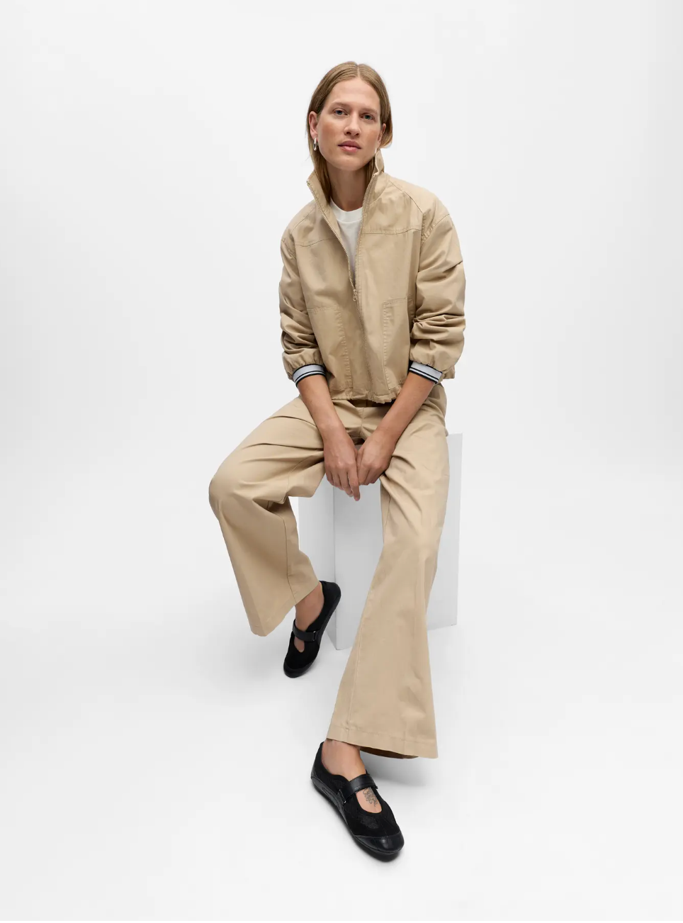 Lottie Bomber Shirt in Tan