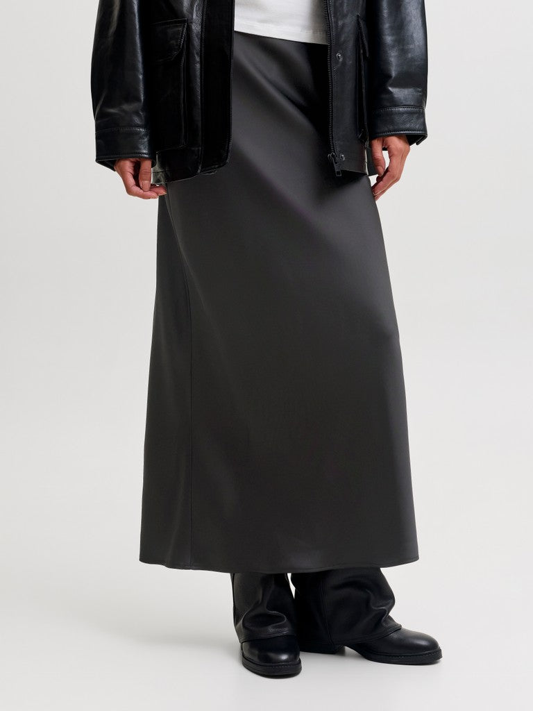 Maxi Satin Skirt in Black