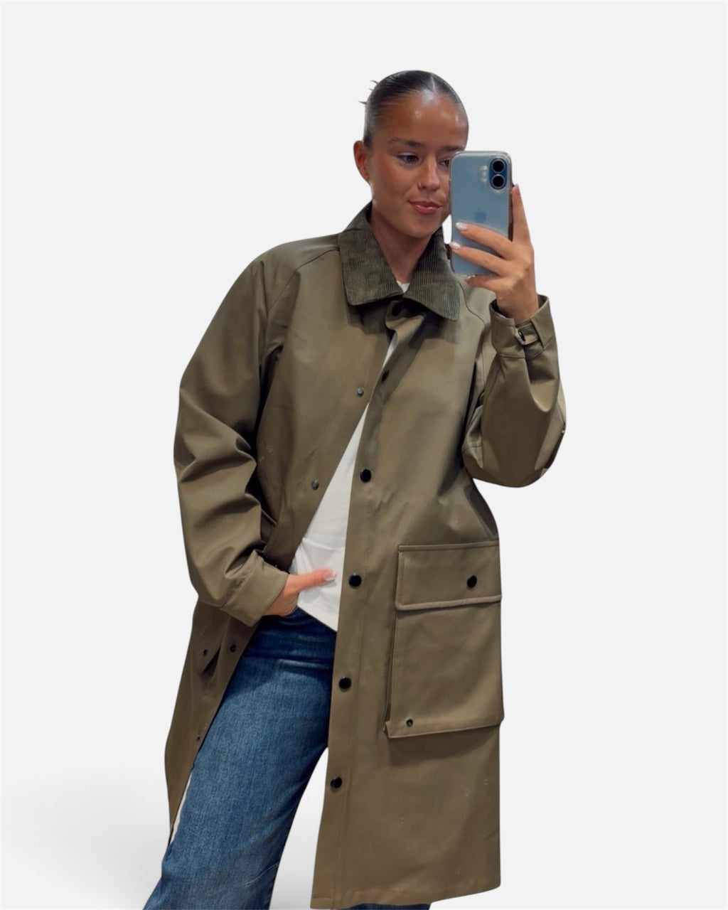 Rain Coat in Ivy Green
