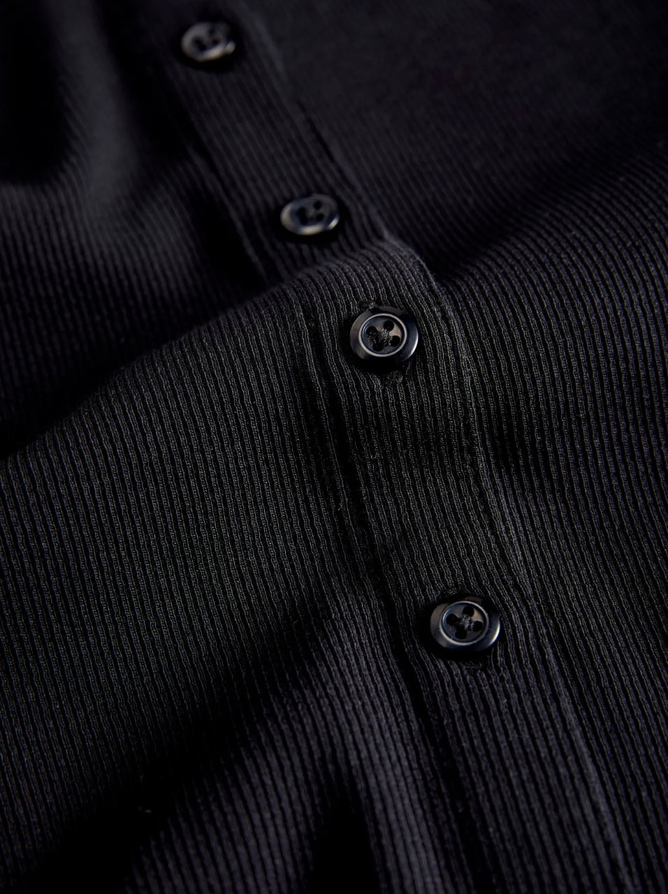 Ribbed Cardigan in Black