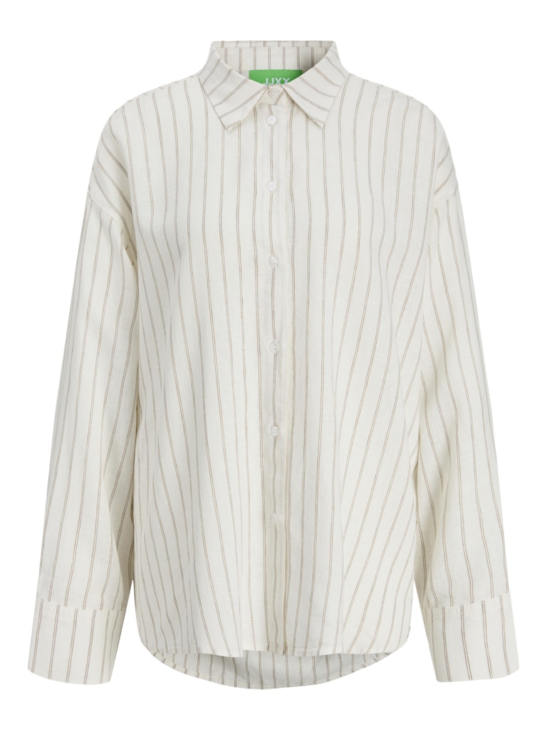 Linen Blend Pinstriped Shirt
