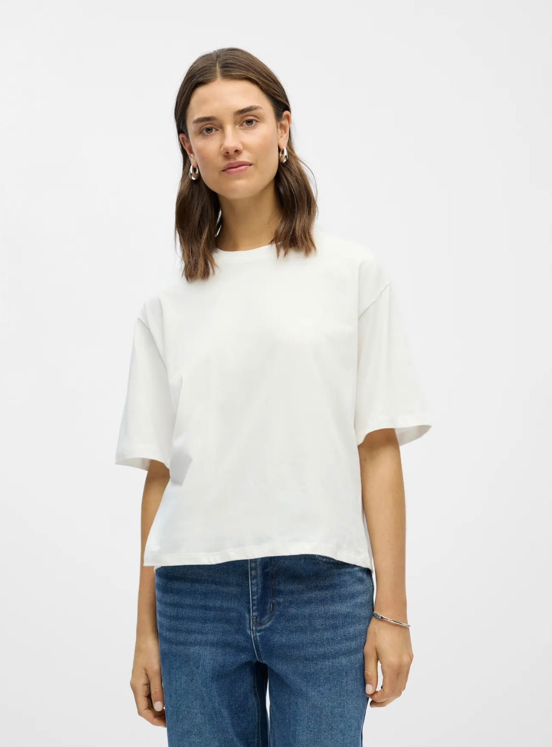 Dervla Dropped Shoulder T-Shirt in White