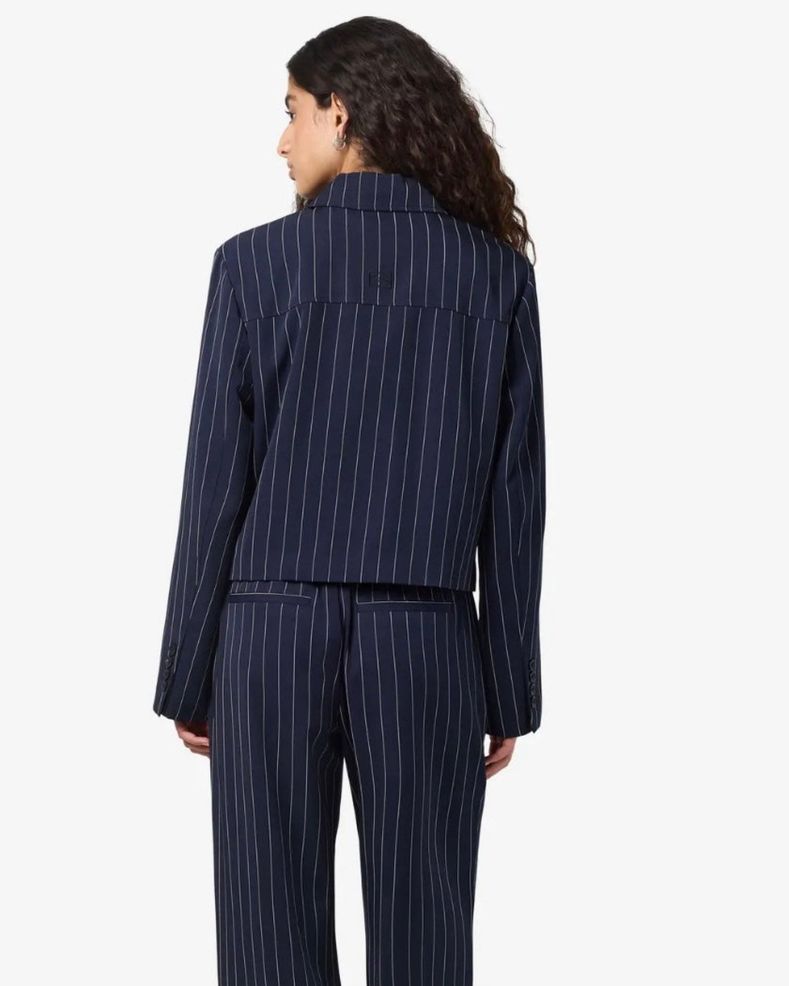 Ada Pinstripe Jacket in Navy