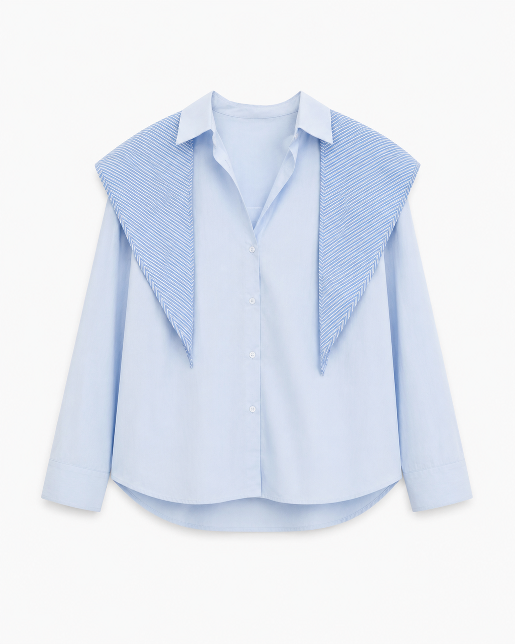 Blue Shirt with Detachable Collar