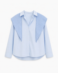 Blue Shirt with Detachable Collar