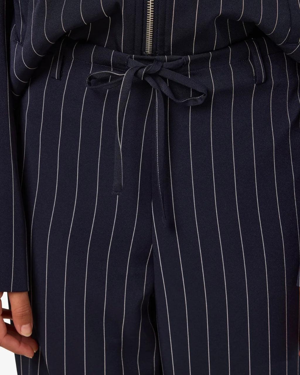 Ada Pinstripe Trousers in Navy