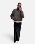 Maxi Satin Skirt in Black