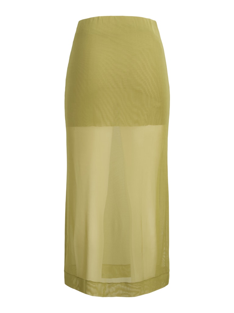 Mesh Straight Skirt in Olive