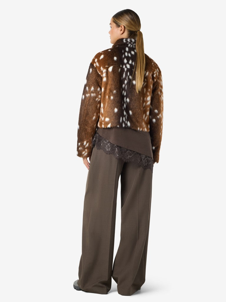 Fur Bomber Jacket in Bambi