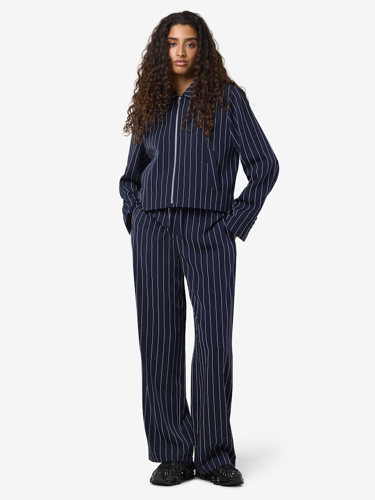 Ada Pinstripe Jacket in Navy – JOCO Boutique