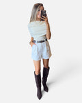 Sapna Cape Knit Top in Cream