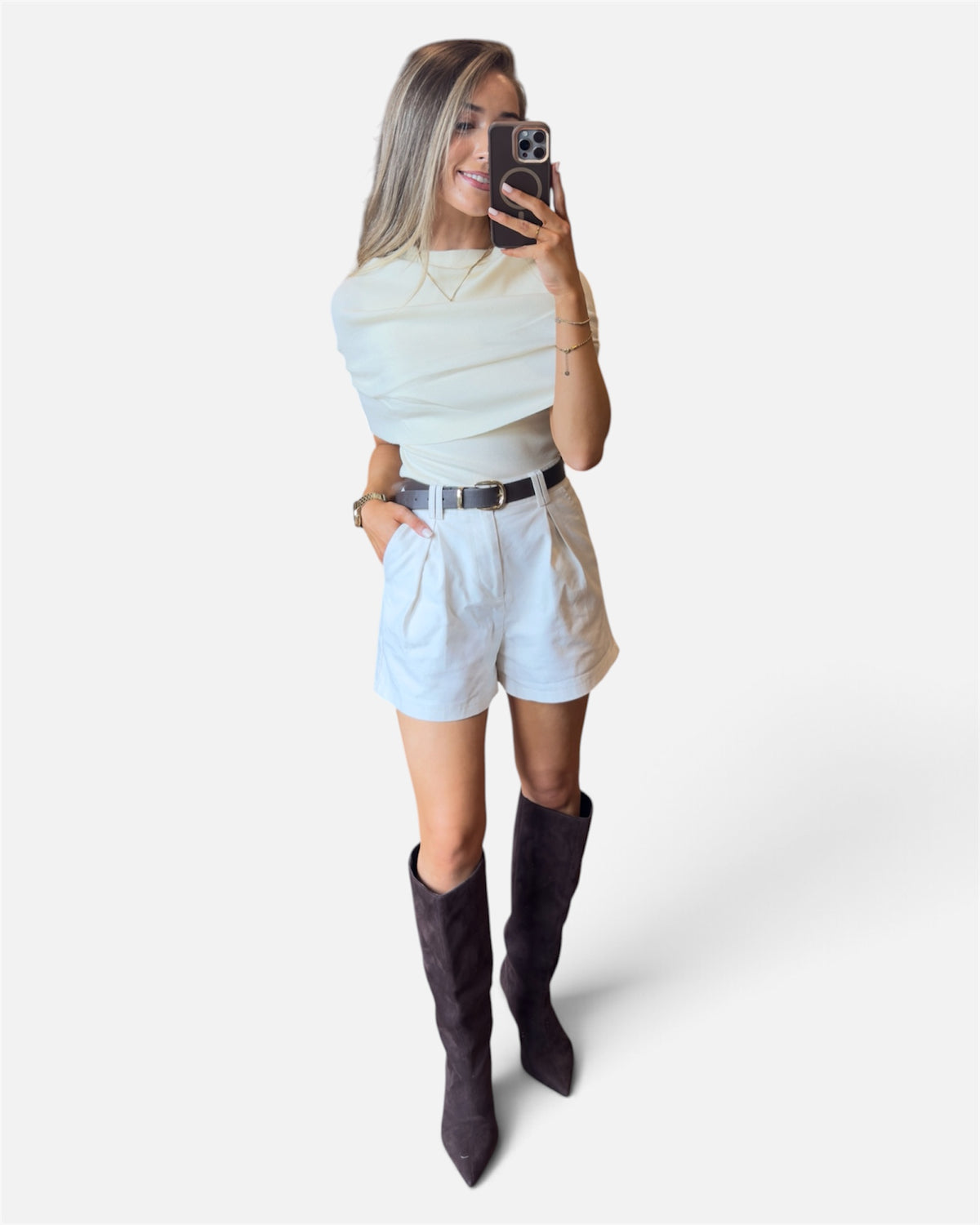 Sapna Cape Knit Top in Cream