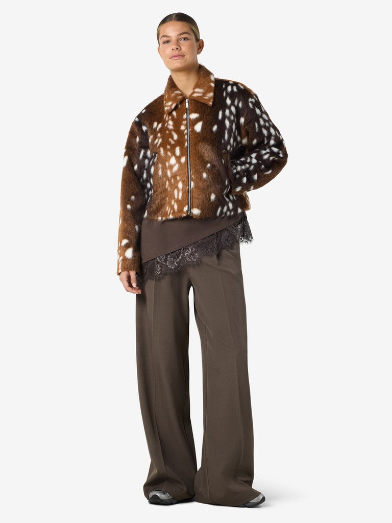 Fur Bomber Jacket in Bambi