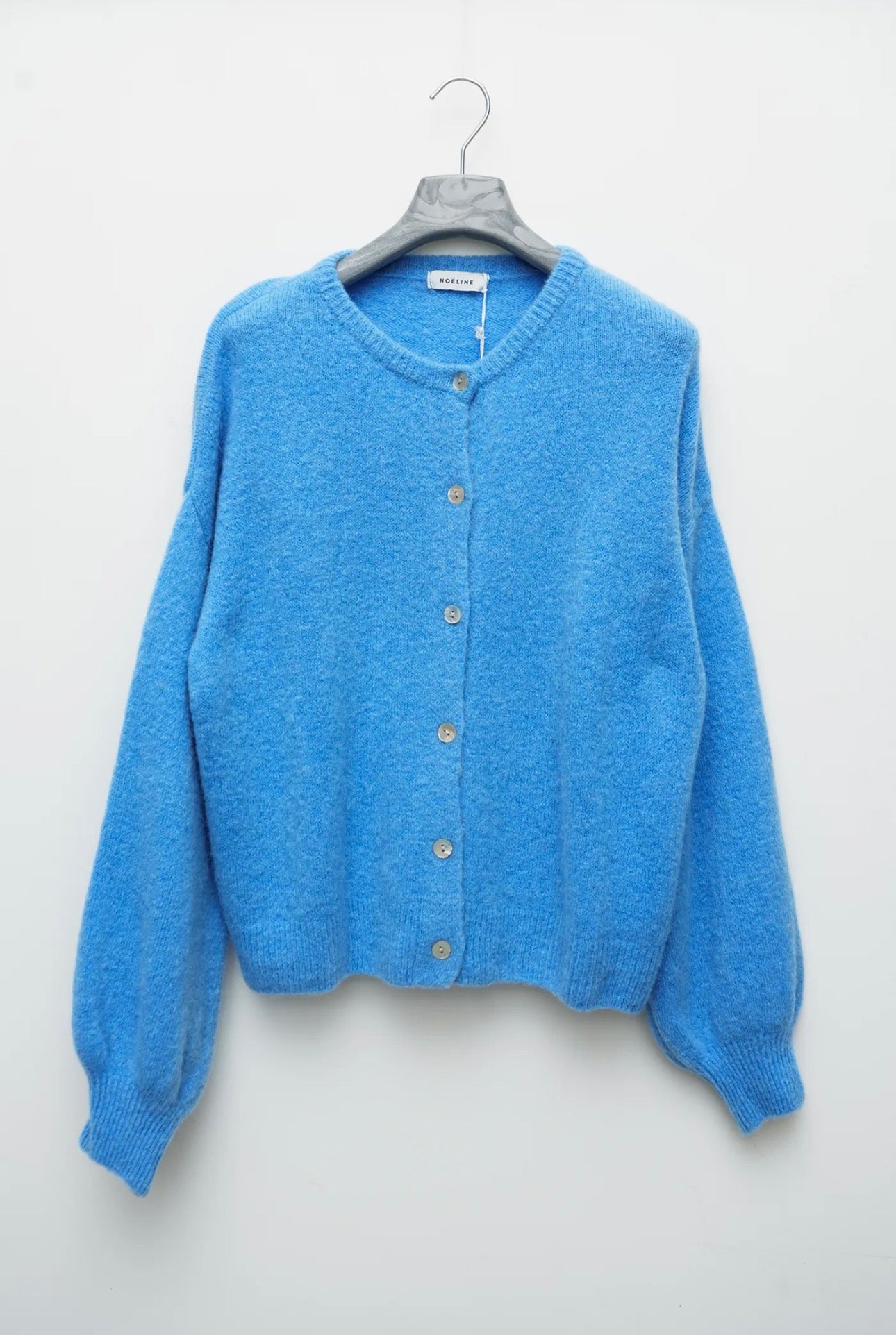 Wool Knit Cardigan in Light Blue
