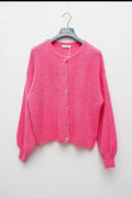 Wool Knit Cardigan in Bubble Pink