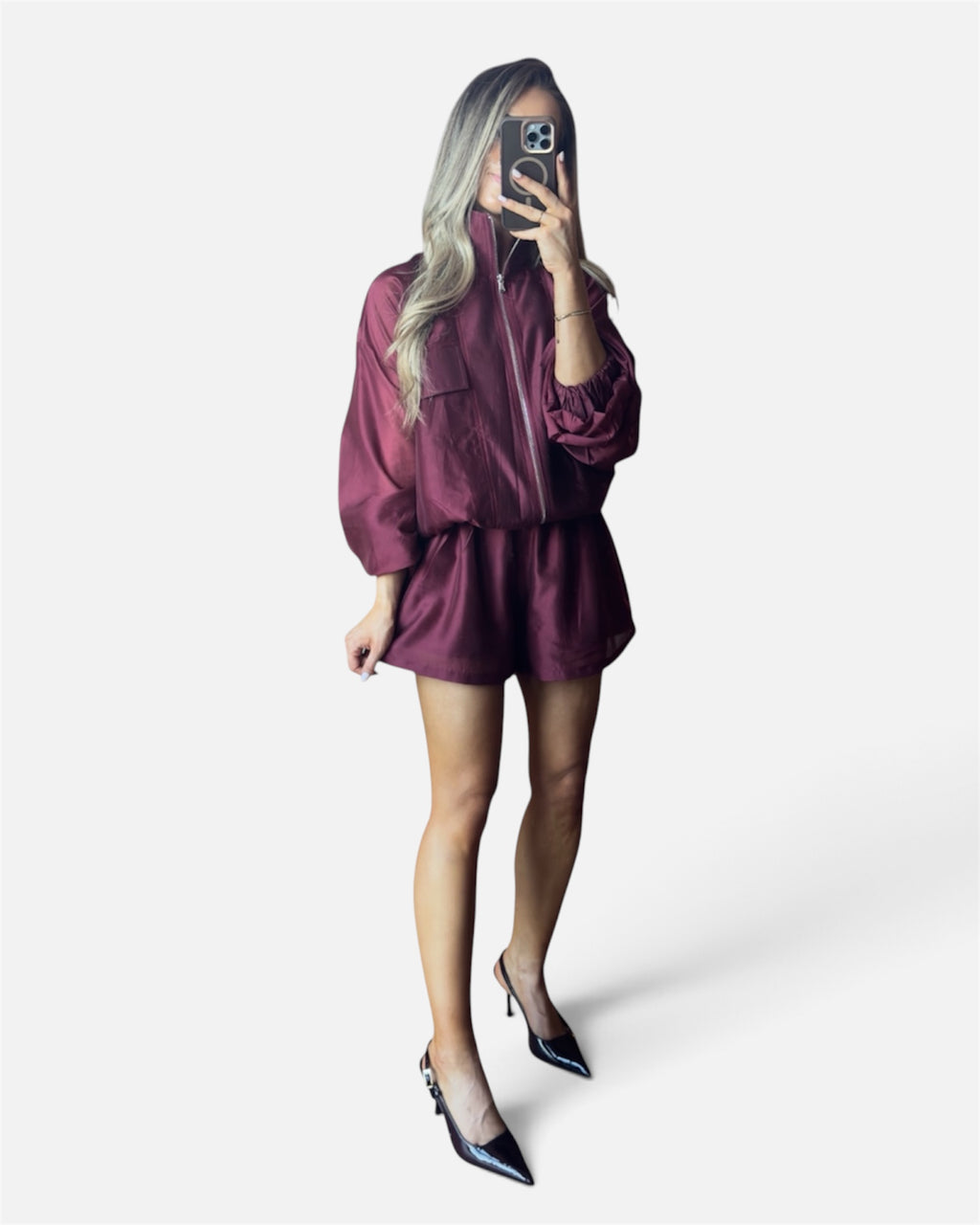 Sheer Shorts in Bordeaux