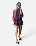 Sheer Shorts in Bordeaux