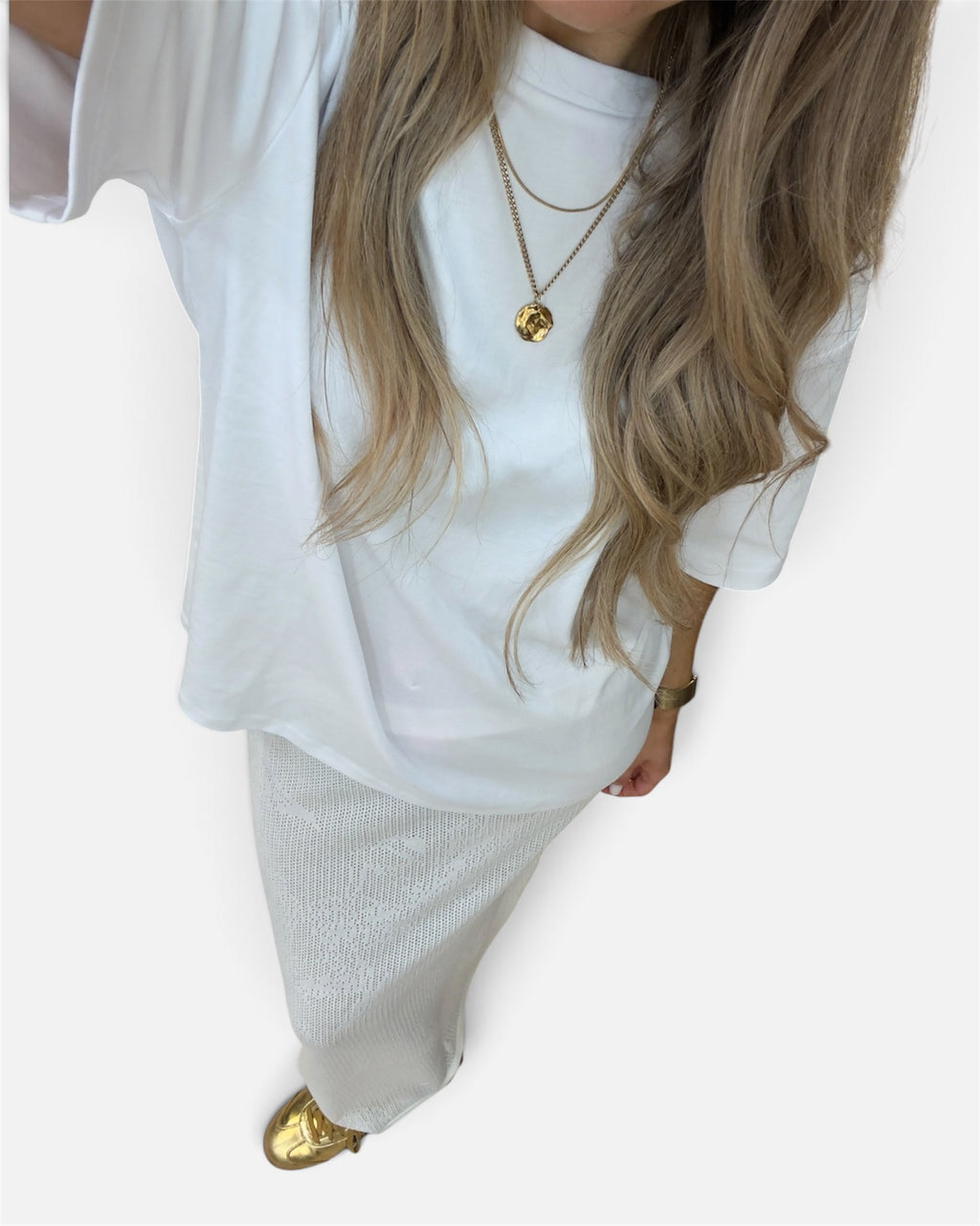 Kila Dropped Shoulder T-Shirt in White