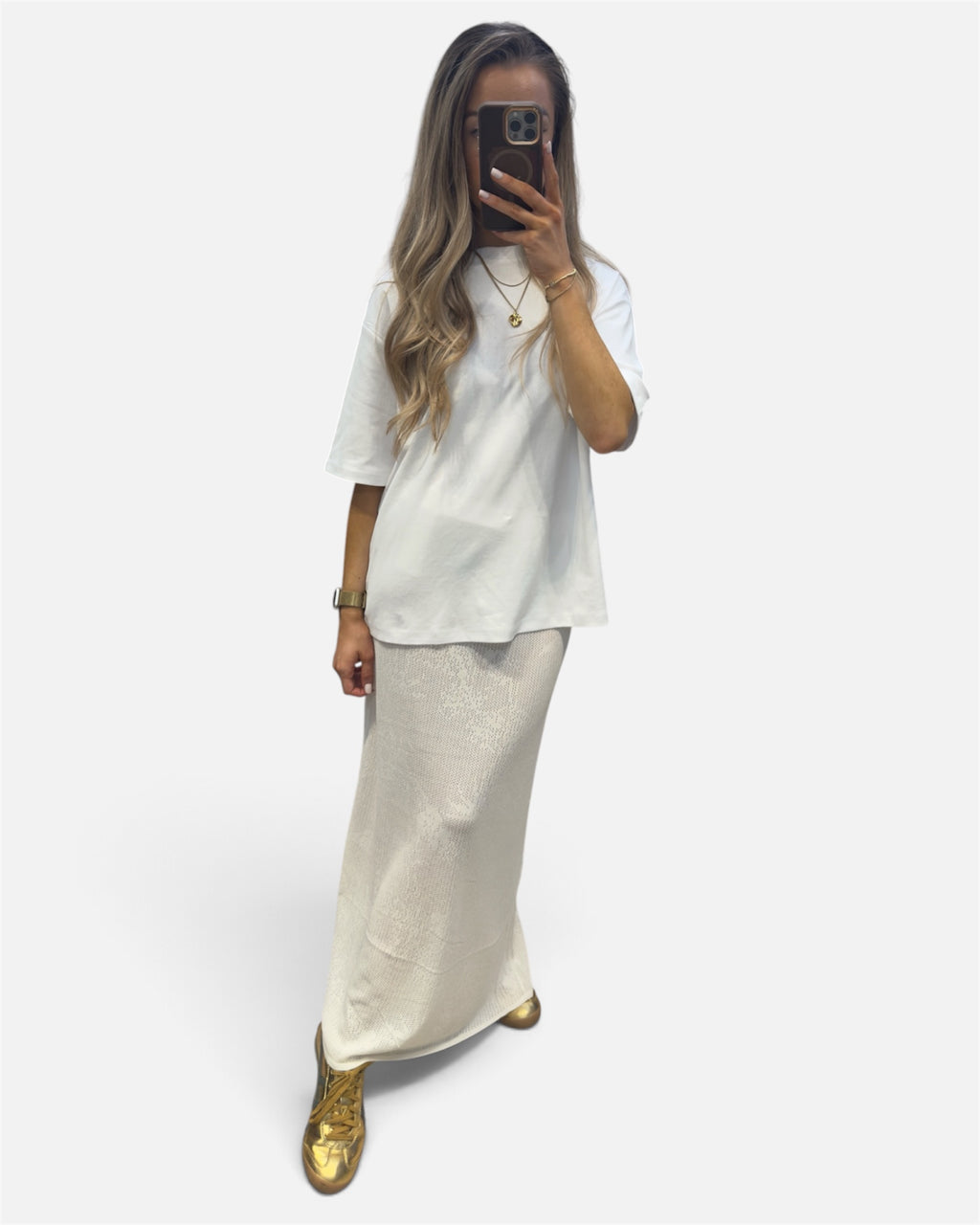 Kila Dropped Shoulder T-Shirt in White