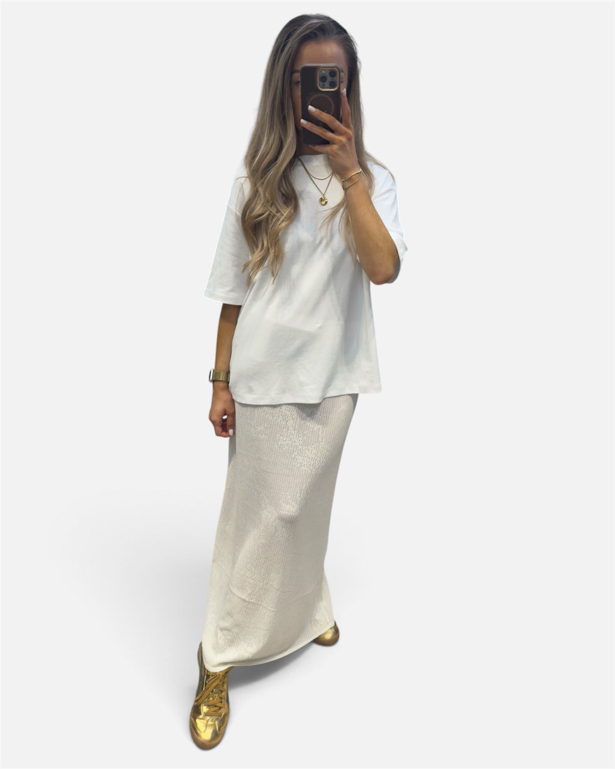 Kila Dropped Shoulder T-Shirt in White