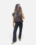 Oversized Sleeveless Jumper in Brown