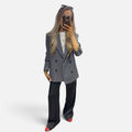 Oversized Blazer with Wide Lapels in Grey