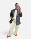 Wide Leg Jean in Off- White