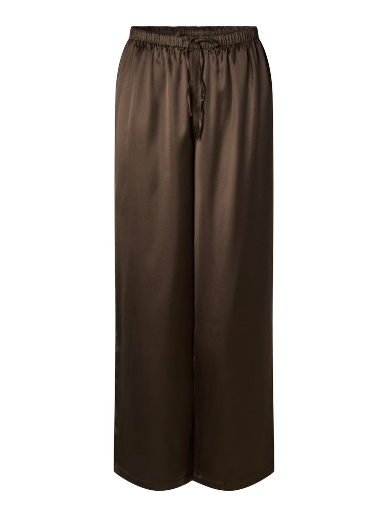 Evy Satin Pants in Brown
